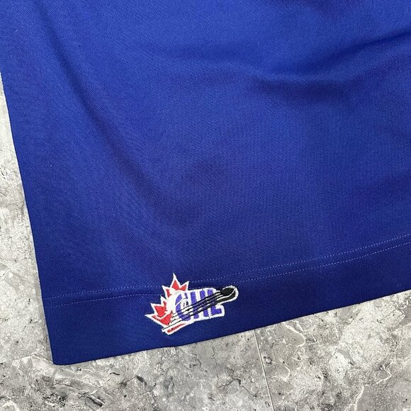 OHL CHL Hockey Jersey Stitched CCM Practice Size 56 Blue Fight Strap - Picture 5 of 7